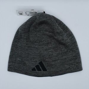 Adidas Men's Reversible Skully Beanie Knit Hat Cap Gray Grey JL1119 NWT New